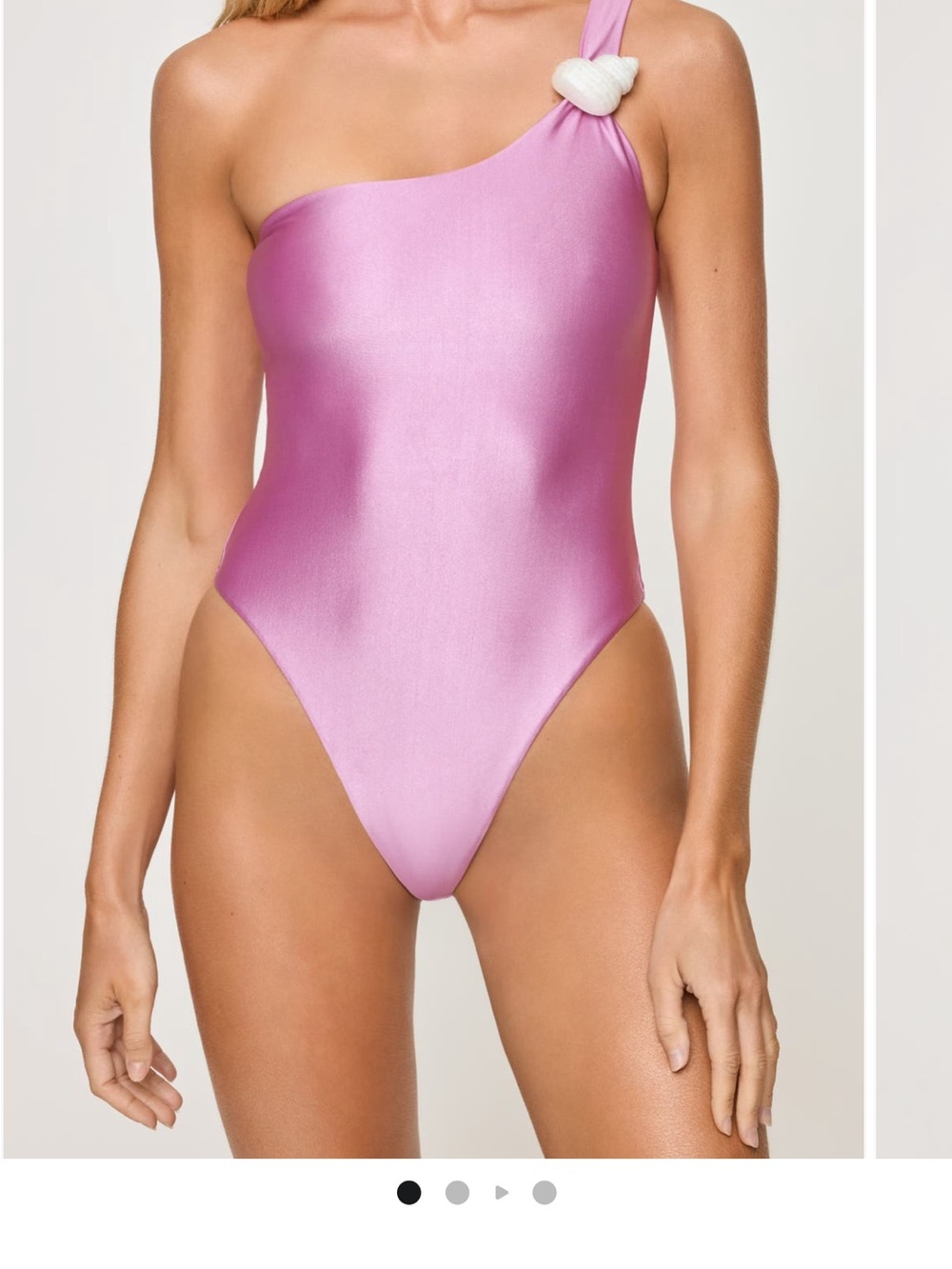 l*space One-Shoulder Knot-Detail Swimsuit in Lilac Pink
